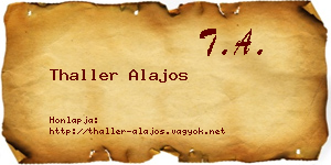 Thaller Alajos névjegykártya