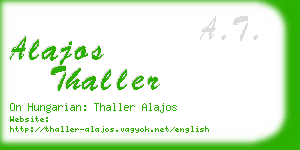 alajos thaller business card